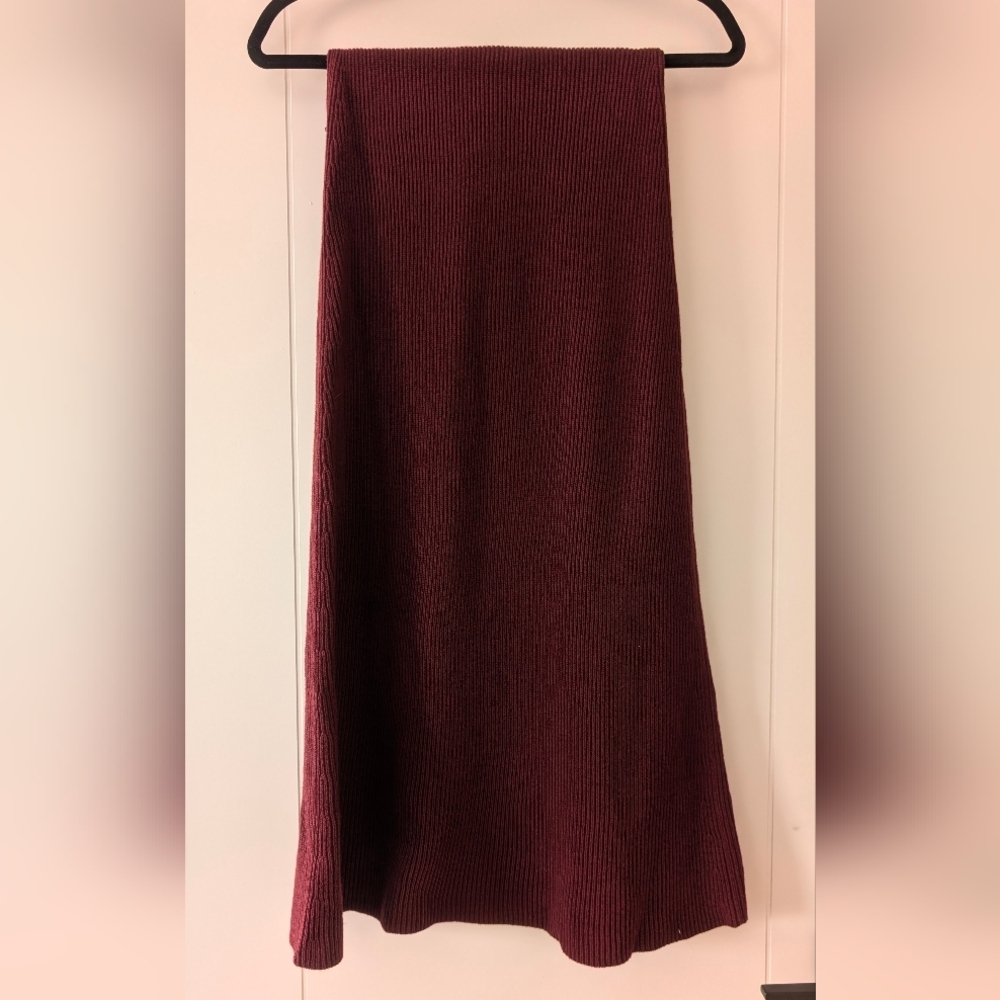 Sezane Naelle Skirt, Merino Wool, Burgundy, Size XS, NWT - Picture 5 of 9